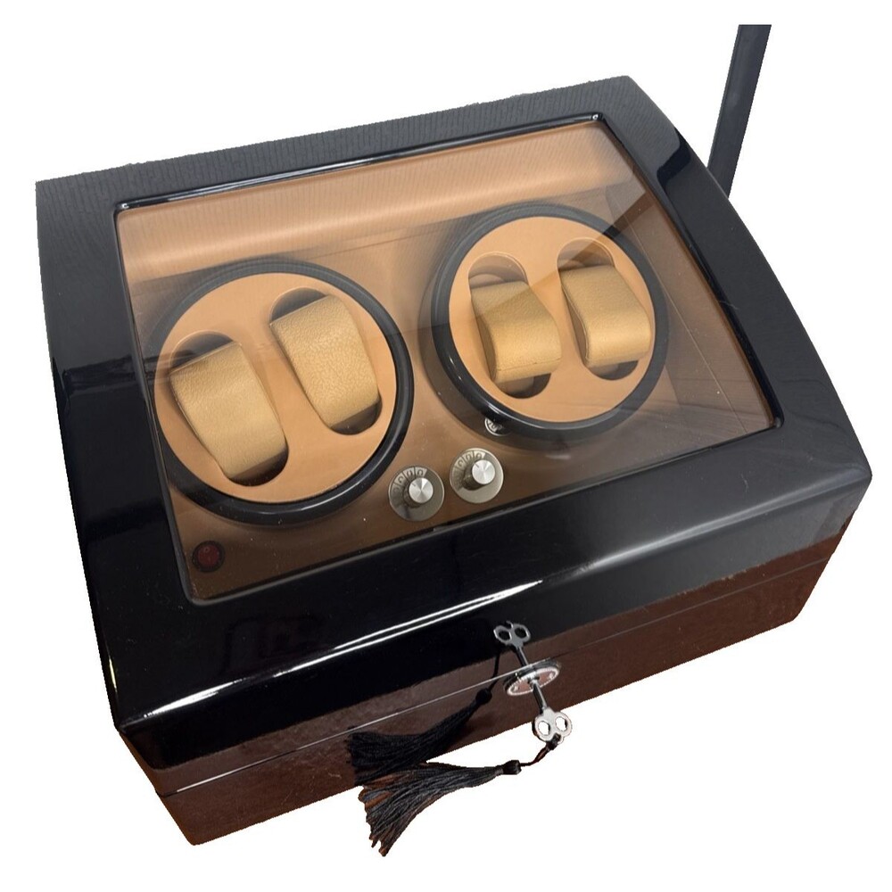 Automatic Watch Winder Display Storage Case Box with Skeleton Key